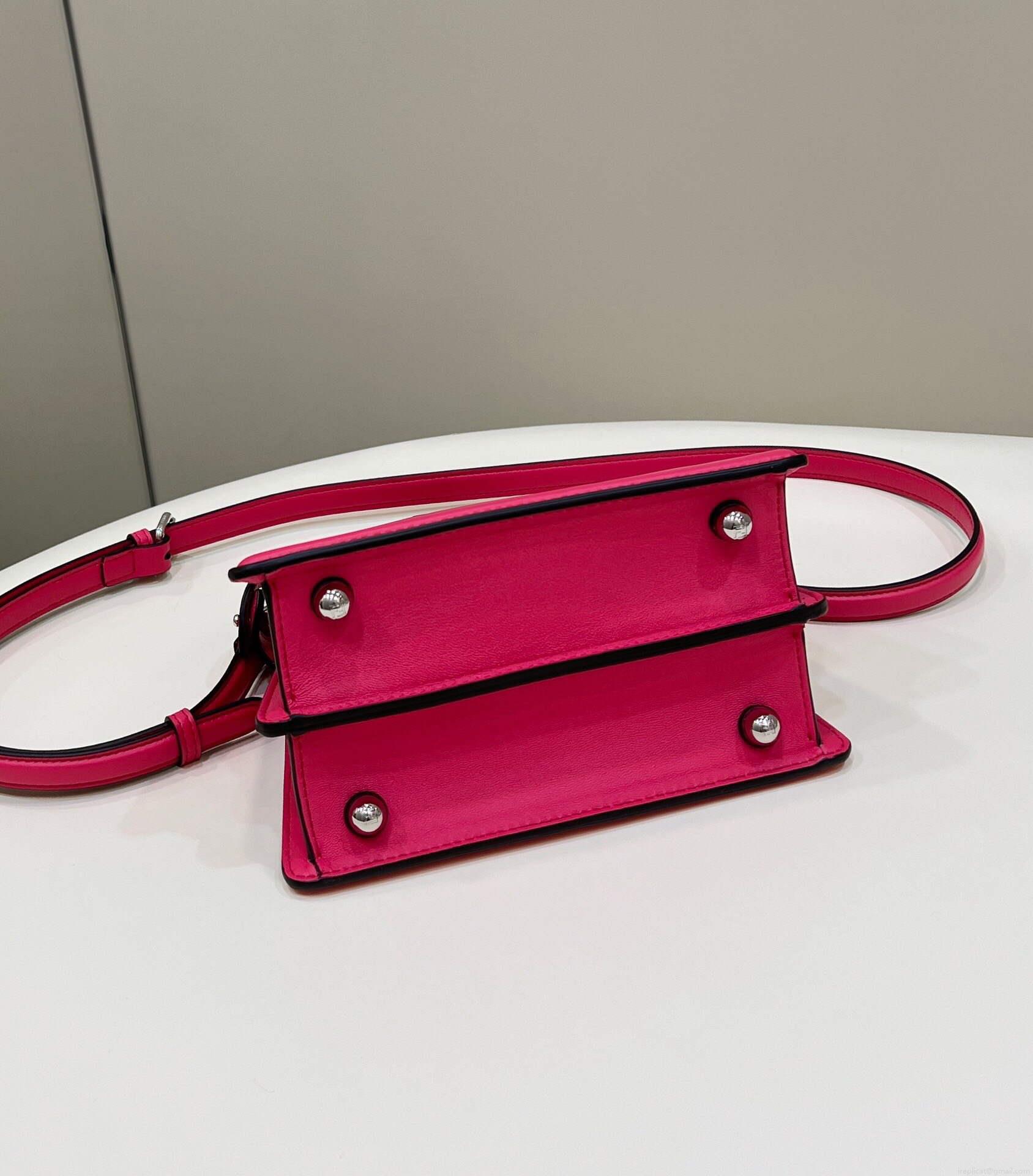 Fendi 8BN335 Peekaboo ISeeU Petite Padded Nappa Leather Bag Red