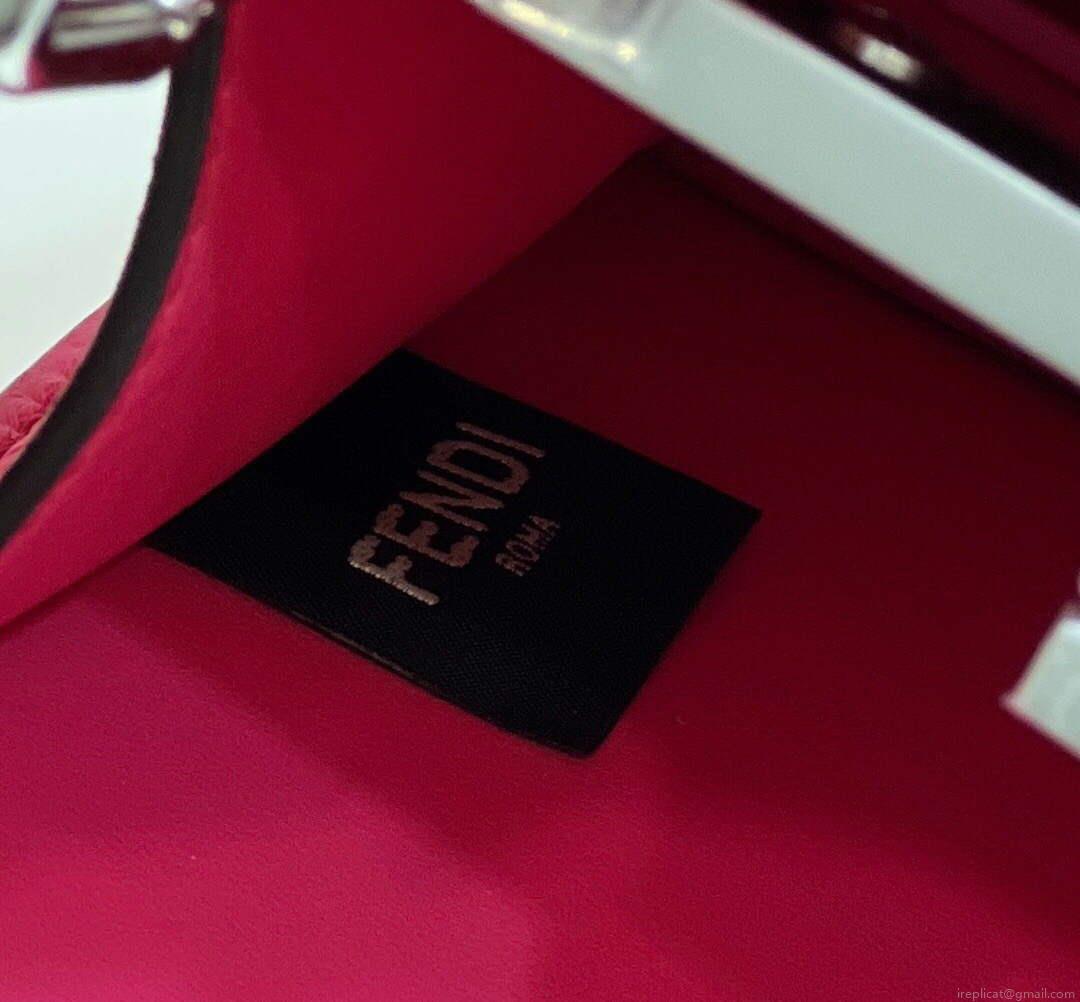 Fendi 8BN335 Peekaboo ISeeU Petite Padded Nappa Leather Bag Red