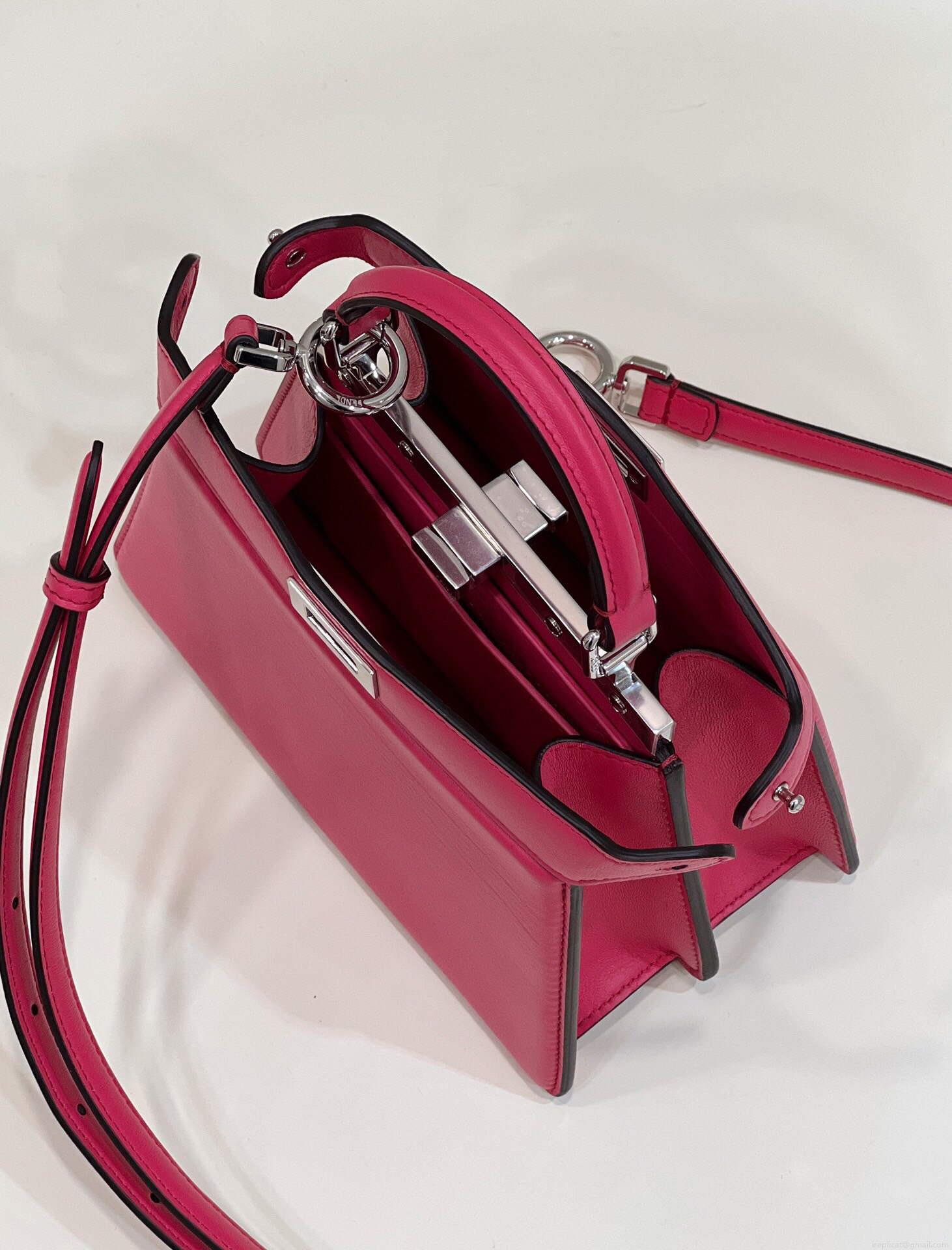 Fendi 8BN335 Peekaboo ISeeU Petite Padded Nappa Leather Bag Red