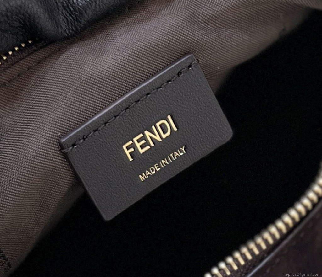 Fendi 8BR798 Fendigraphy Small Coffee suede bag