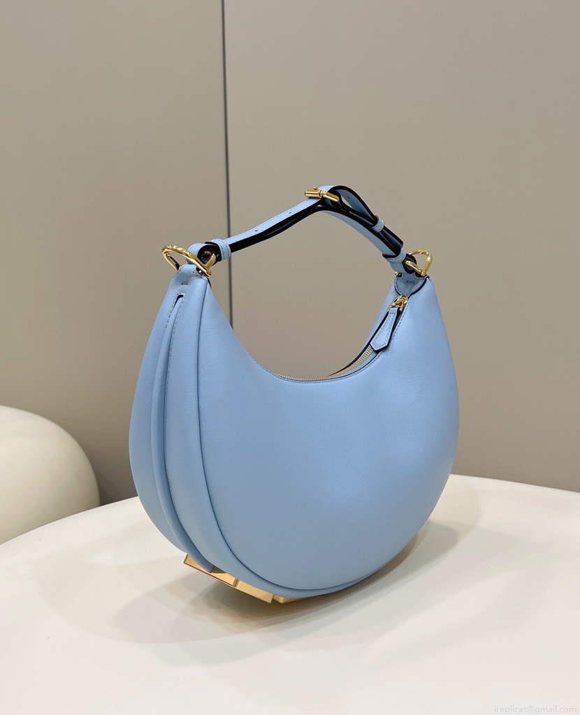 Fendi 8BR798 Fendigraphy Small Light blue leather bag