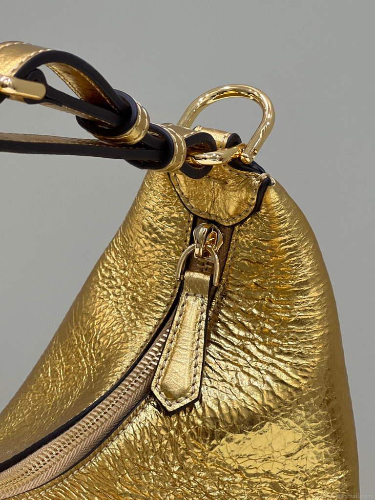 Fendi 8BR799 Fendigraphy Medium Gold laminated leather bag