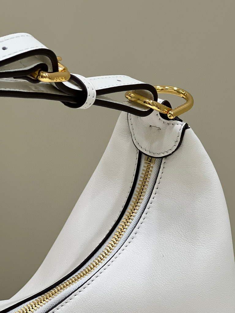 Fendi 8BR799 Fendigraphy Medium White laminated leather bag
