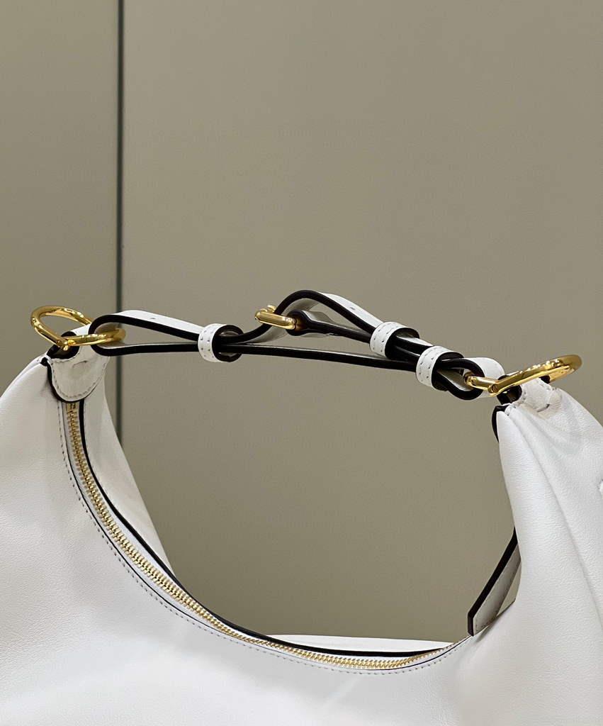Fendi 8BR799 Fendigraphy Medium White laminated leather bag