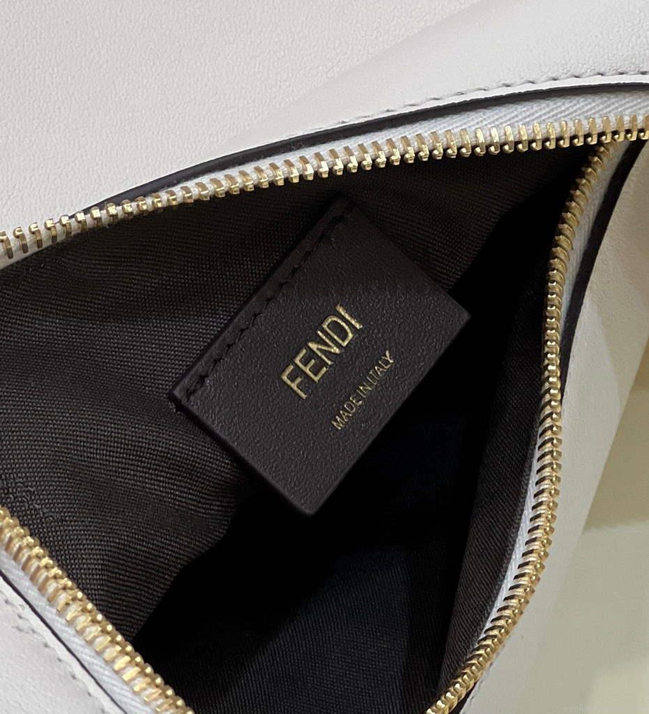 Fendi 8BR799 Fendigraphy Medium White laminated leather bag