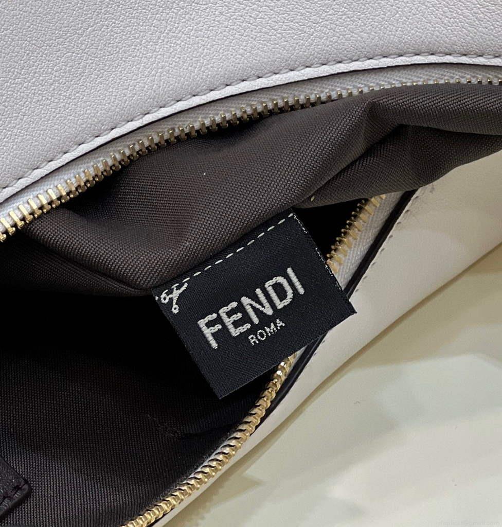Fendi 8BR799 Fendigraphy Medium White laminated leather bag