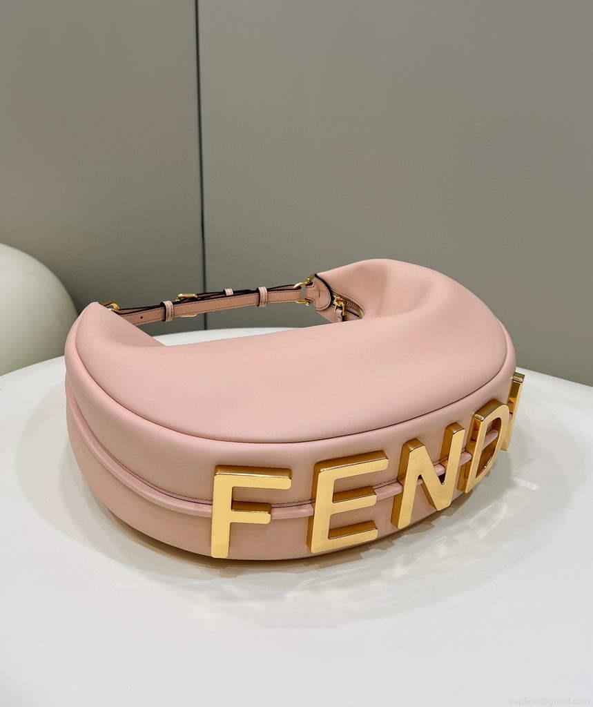 Fendi 8BR799 Fendigraphy Medium Pink laminated leather bag