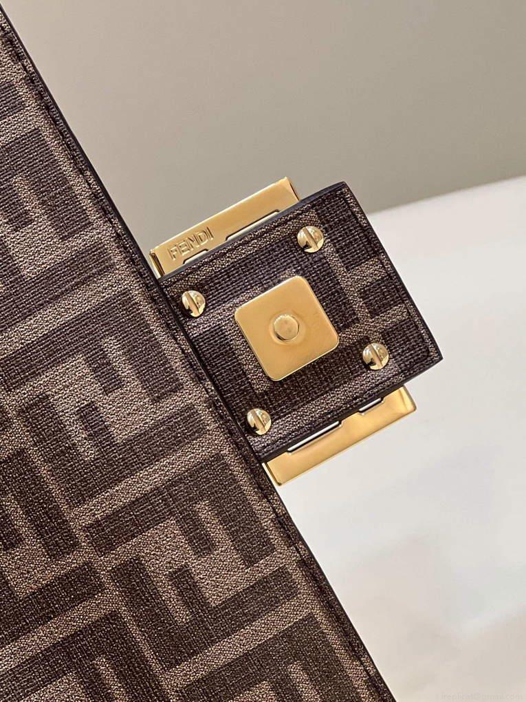 Fendi 8BR600 Baguette FF Glazed Fabric Bag With Inlay