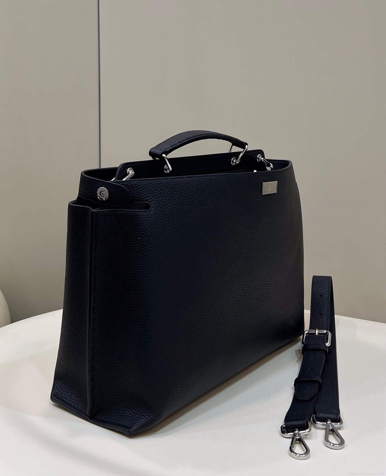 Fendi 7VA529 Peekaboo ISeeU Medium Black Leather Bag