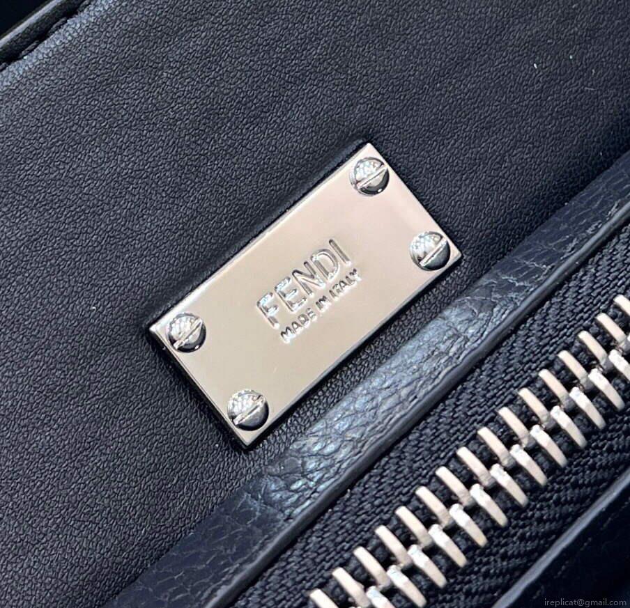 Fendi 7VA529 Peekaboo ISeeU Medium Black Leather Bag