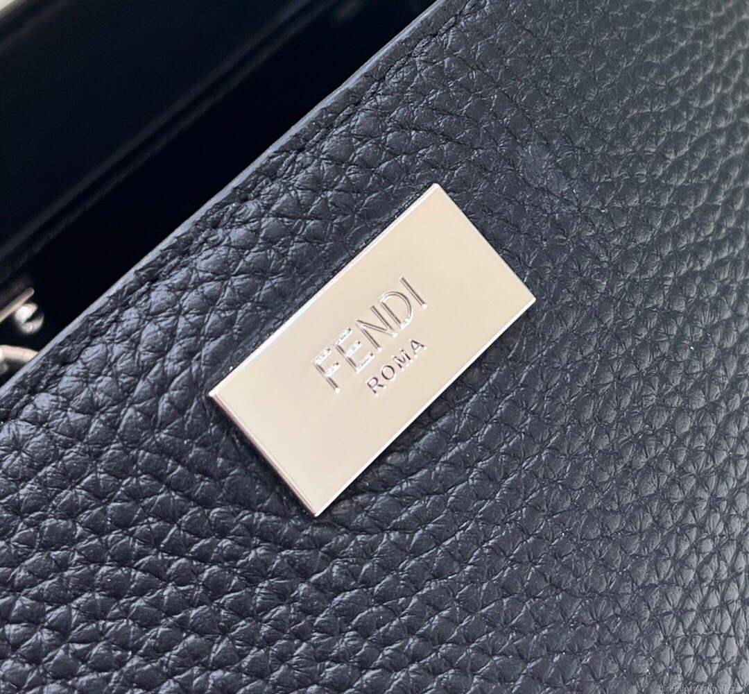 Fendi 7VA529 Peekaboo ISeeU Medium Black Leather Bag