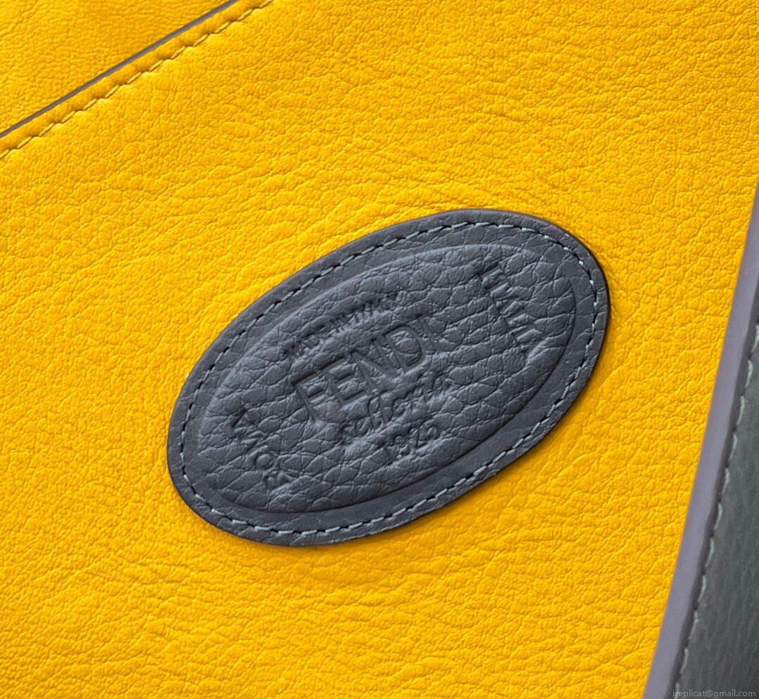 Fendi 7VA529 Peekaboo ISeeU Medium Gray Leather Bag
