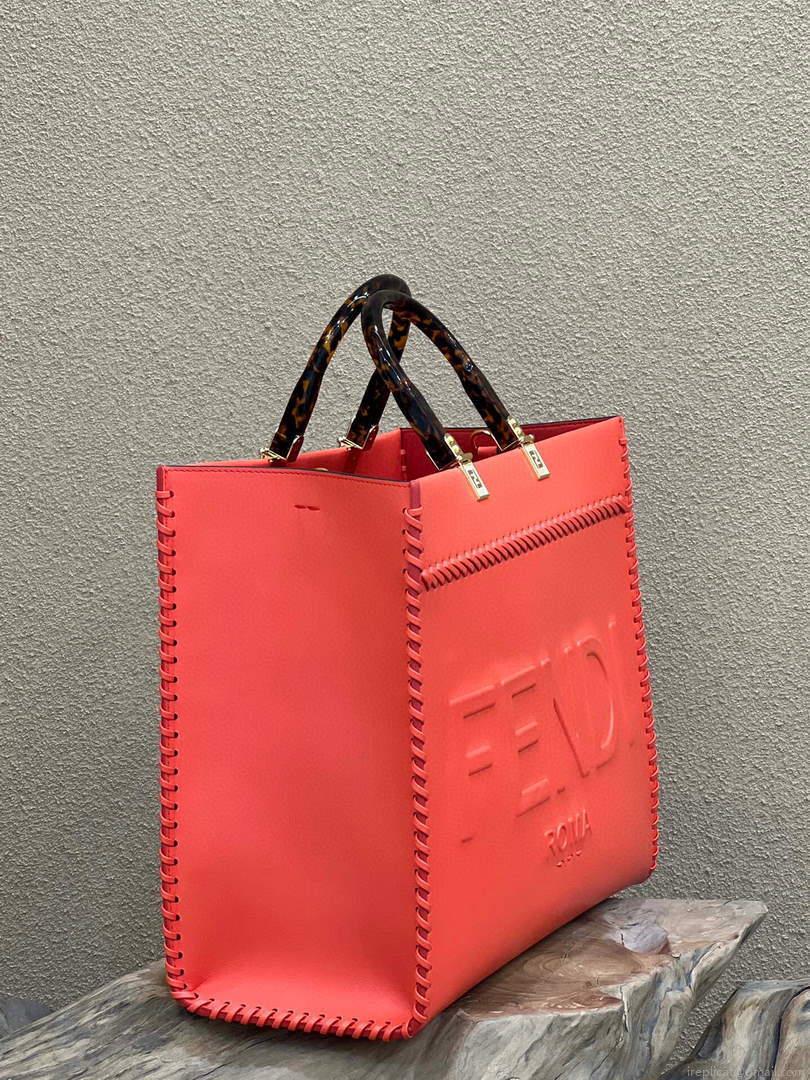Fendi 8BH386 Sunshine Medium Fuchsia Leather Shopper Bag 8535 Multicolour