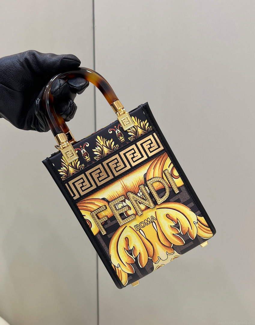 Fendi 8BS051 Mini Sunshine Shopper Bag Multicolor