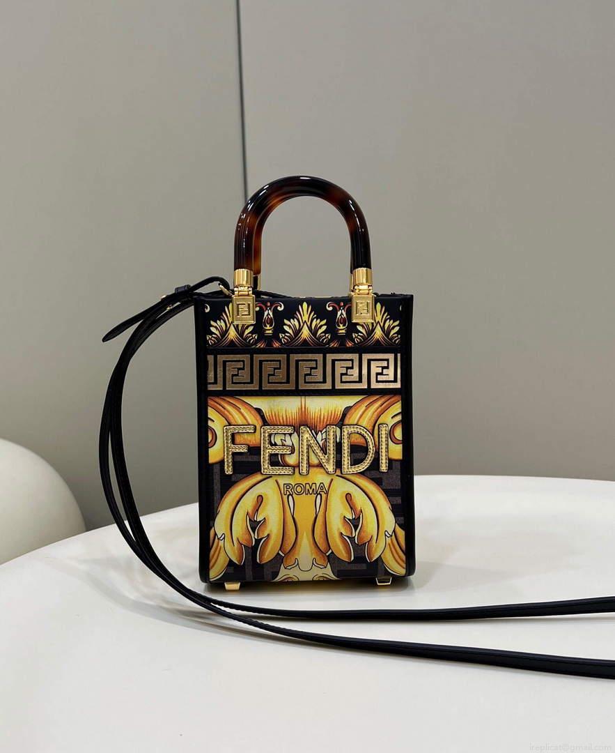 Fendi 8BS051 Mini Sunshine Shopper Bag Multicolor
