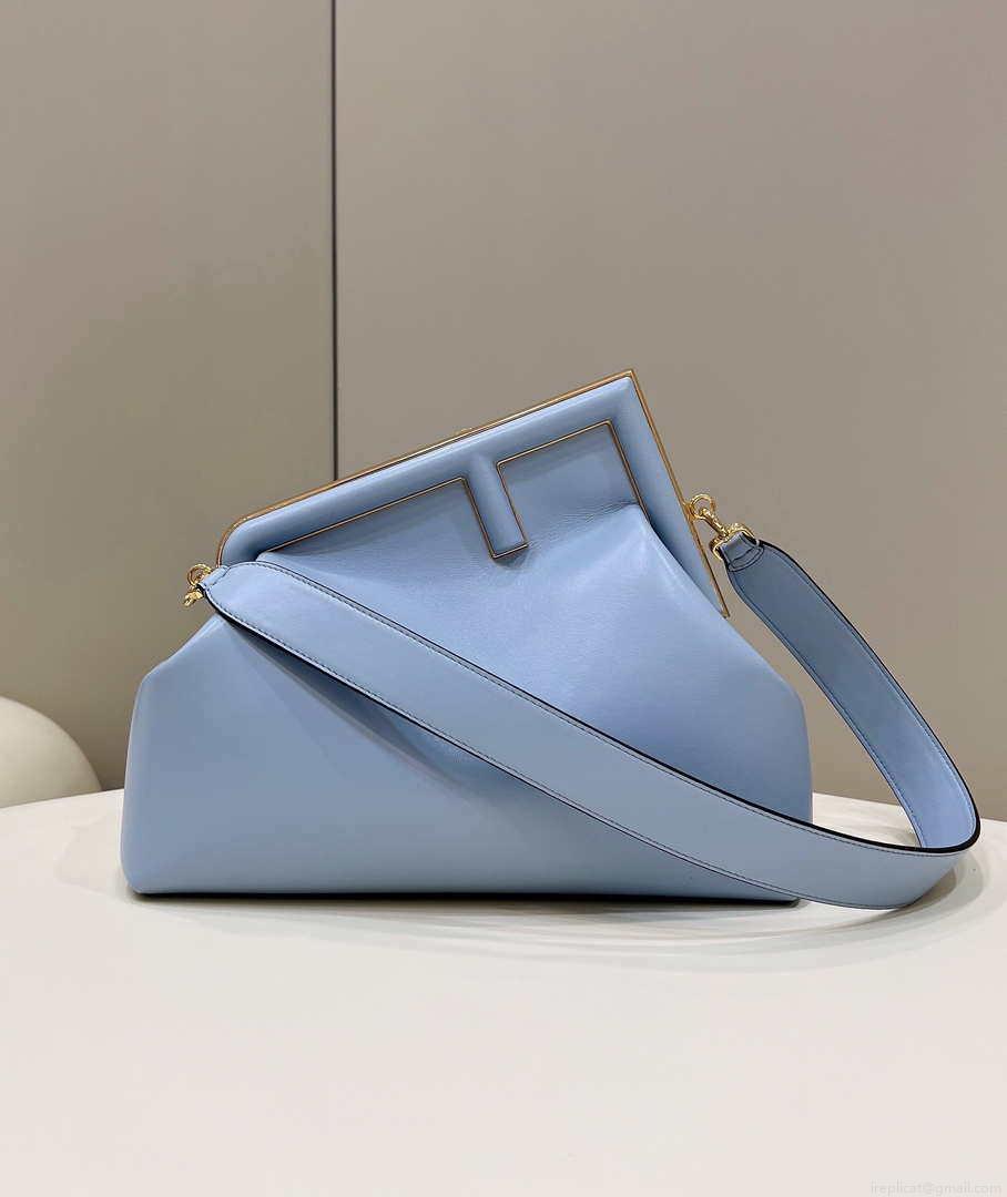 Fendi 8BP127 FENDI FIRST Medium Light Blue leather bag