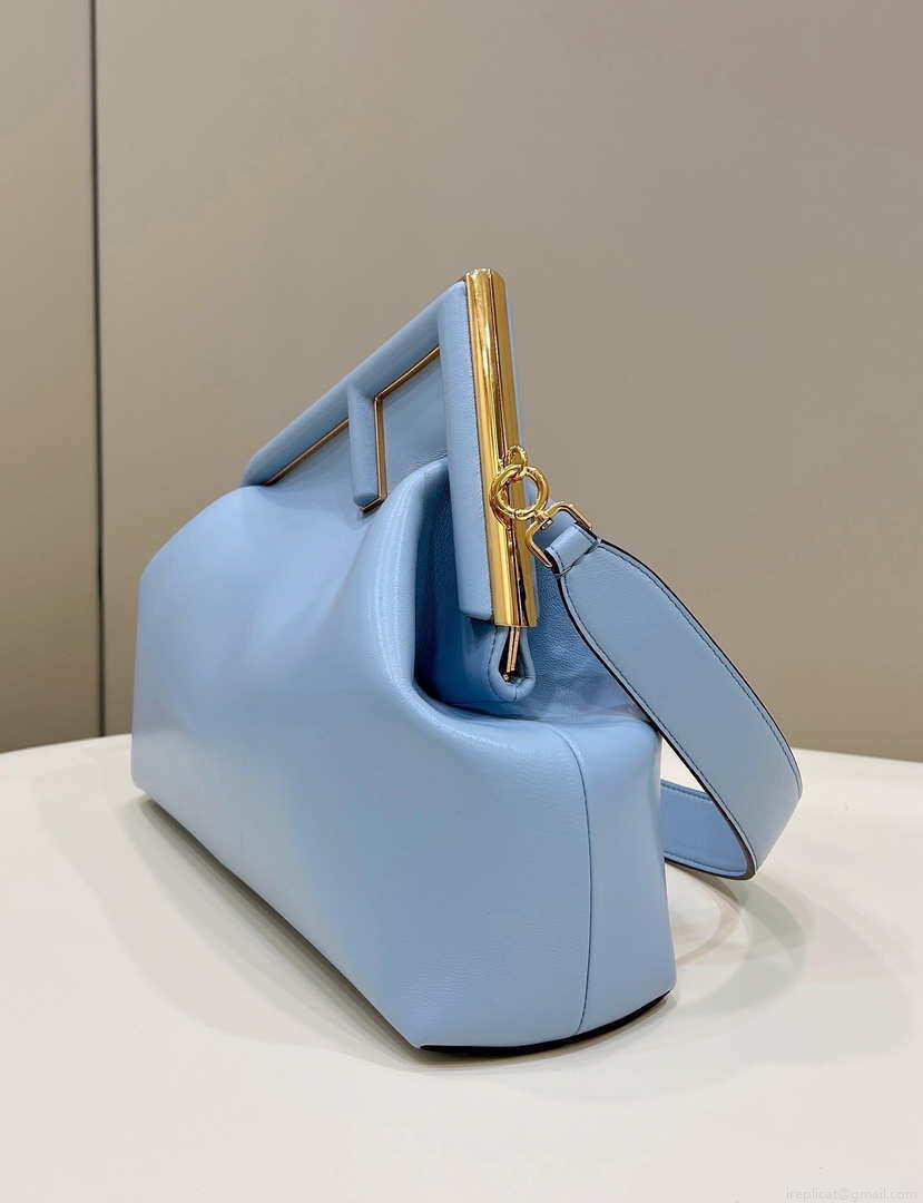Fendi 8BP127 FENDI FIRST Medium Light Blue leather bag