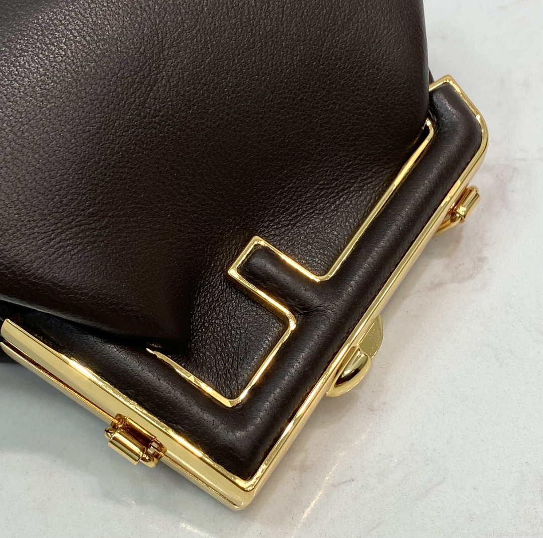 Fendi 7AS051 Nano Fendi First Charm Charm in Coffee nappa leather