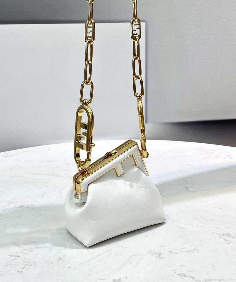 Fendi 7AS051 Nano Fendi First Charm Charm in White nappa leather