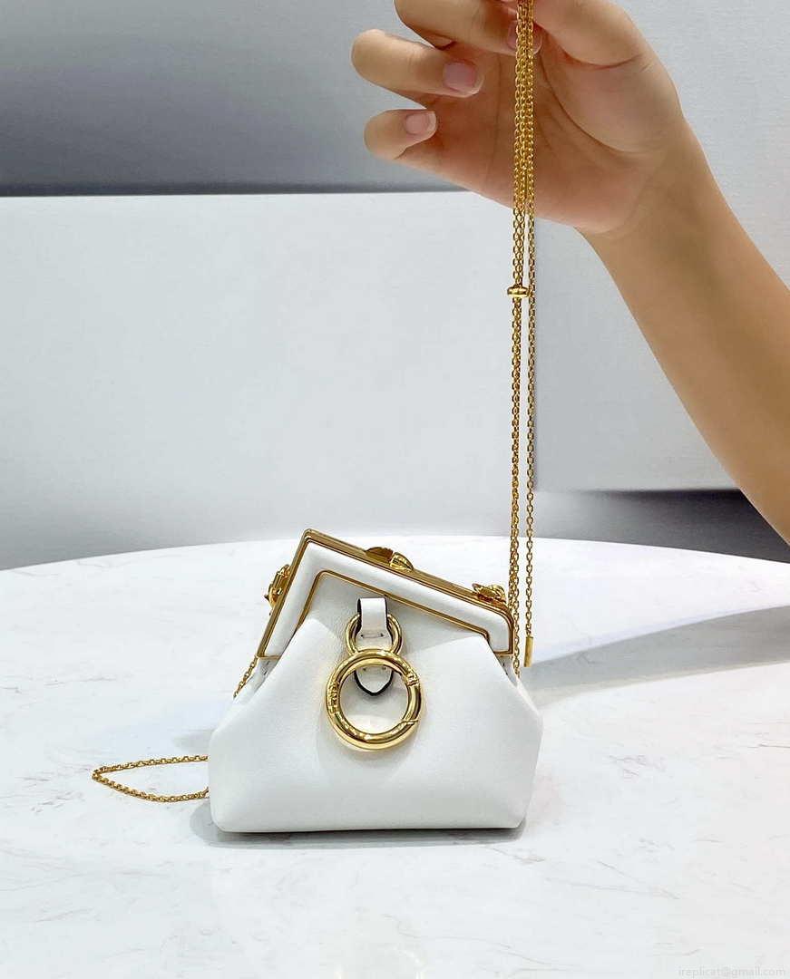 Fendi 7AS051 Nano Fendi First Charm Charm in White nappa leather
