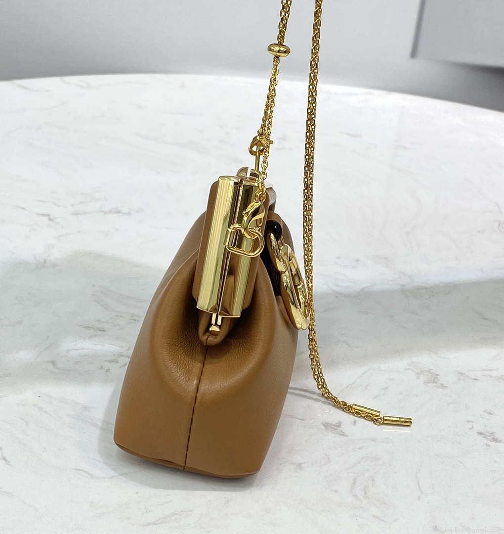 Fendi 7AS051 Nano Fendi First Charm Charm in Brown nappa leather