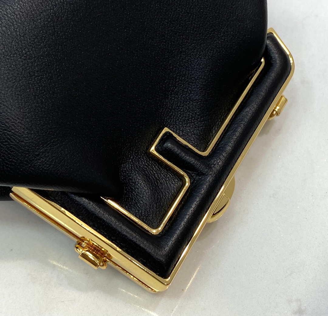 Fendi 7AS051 Nano Fendi First Charm Charm in Black nappa leather