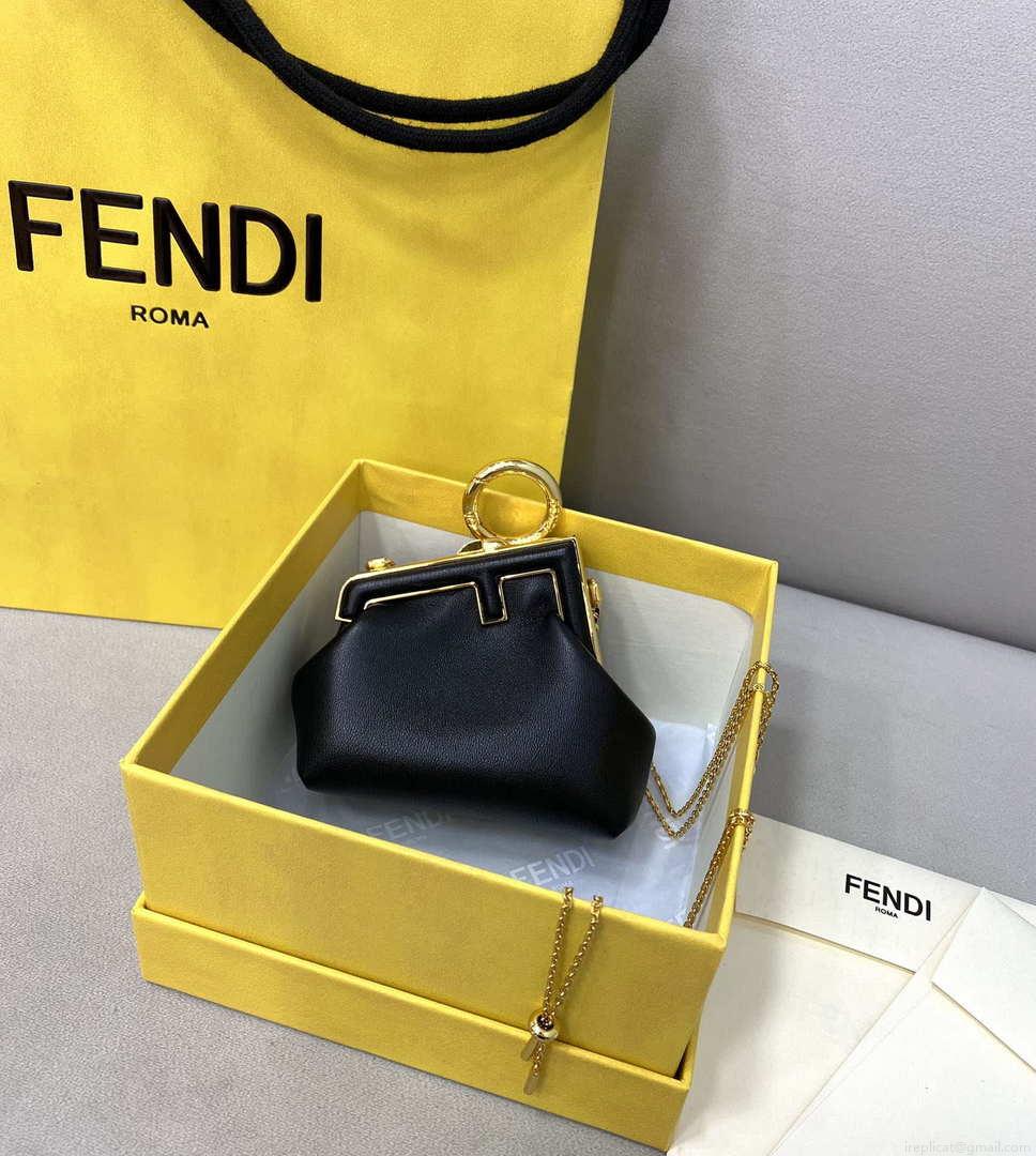 Fendi 7AS051 Nano Fendi First Charm Charm in Black nappa leather