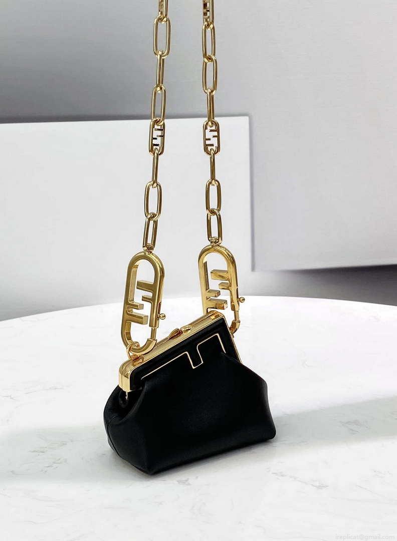 Fendi 7AS051 Nano Fendi First Charm Charm in Black nappa leather
