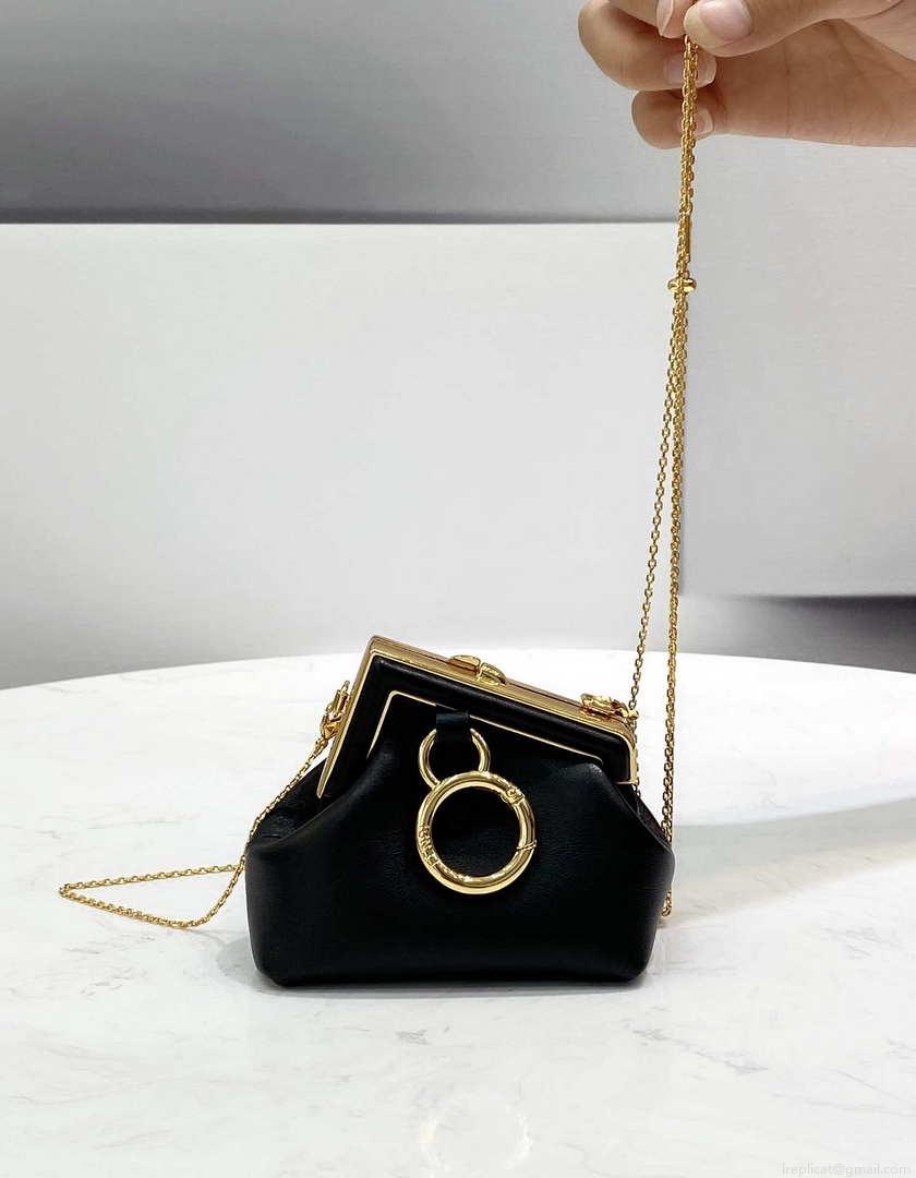 Fendi 7AS051 Nano Fendi First Charm Charm in Black nappa leather