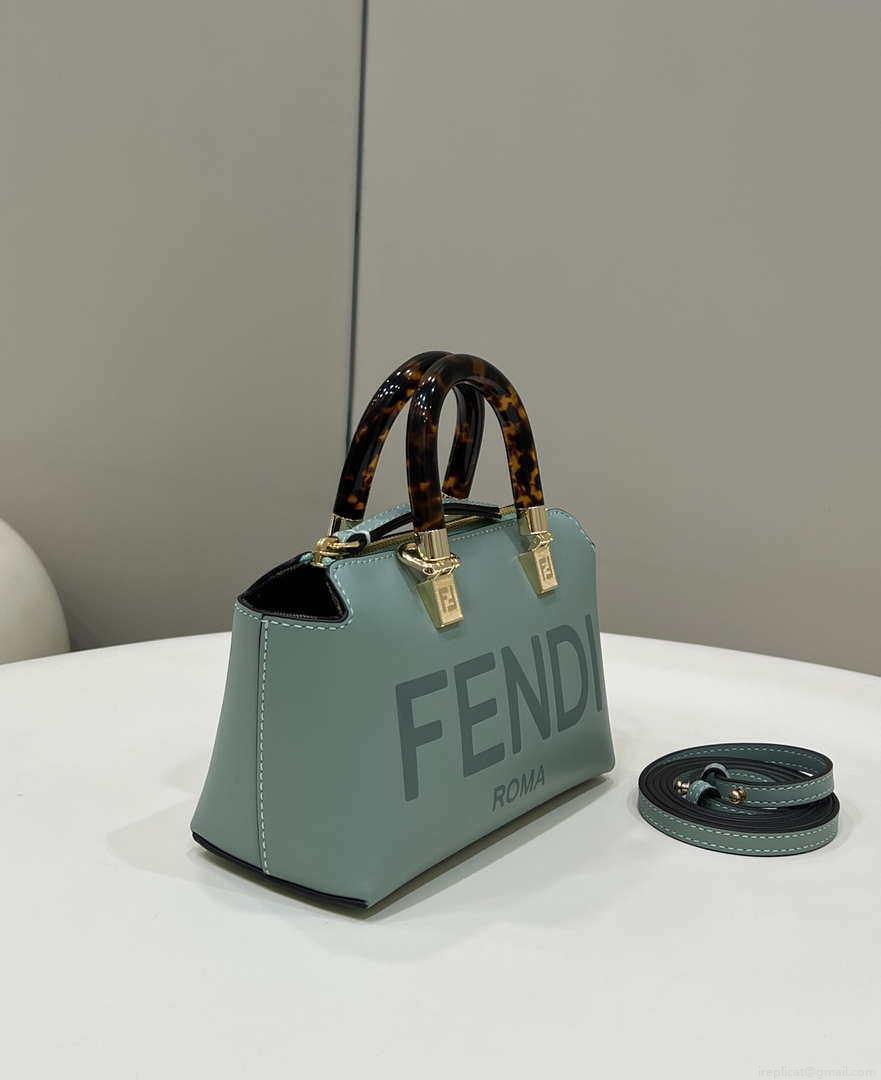 Fendi 8BS067 By The Way Mini Small Boston bag in mint green leather