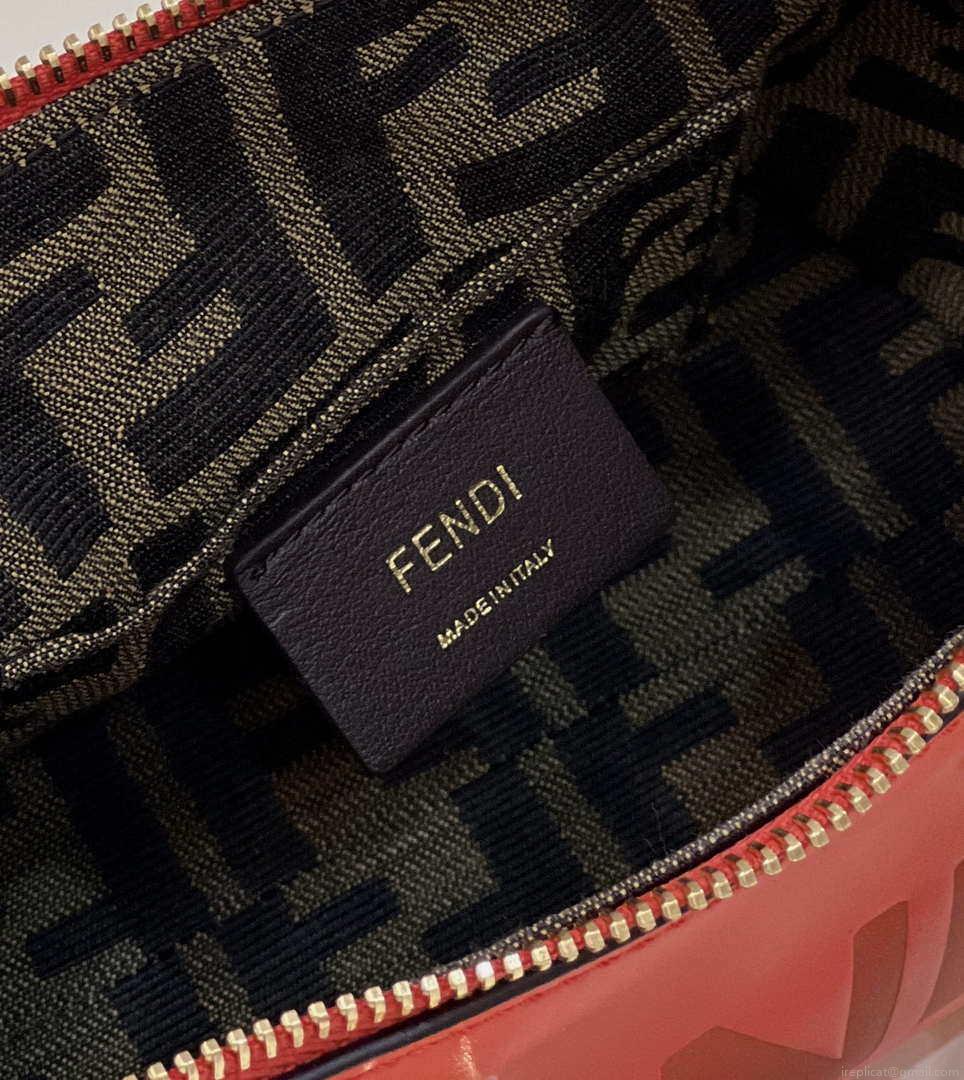 Fendi 8BS067 By The Way Mini Small Boston bag in mint Red leather