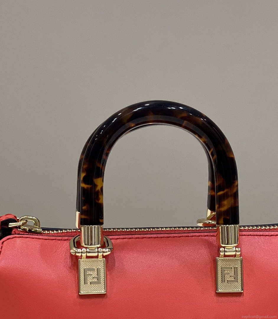 Fendi 8BS067 By The Way Mini Small Boston bag in mint Red leather