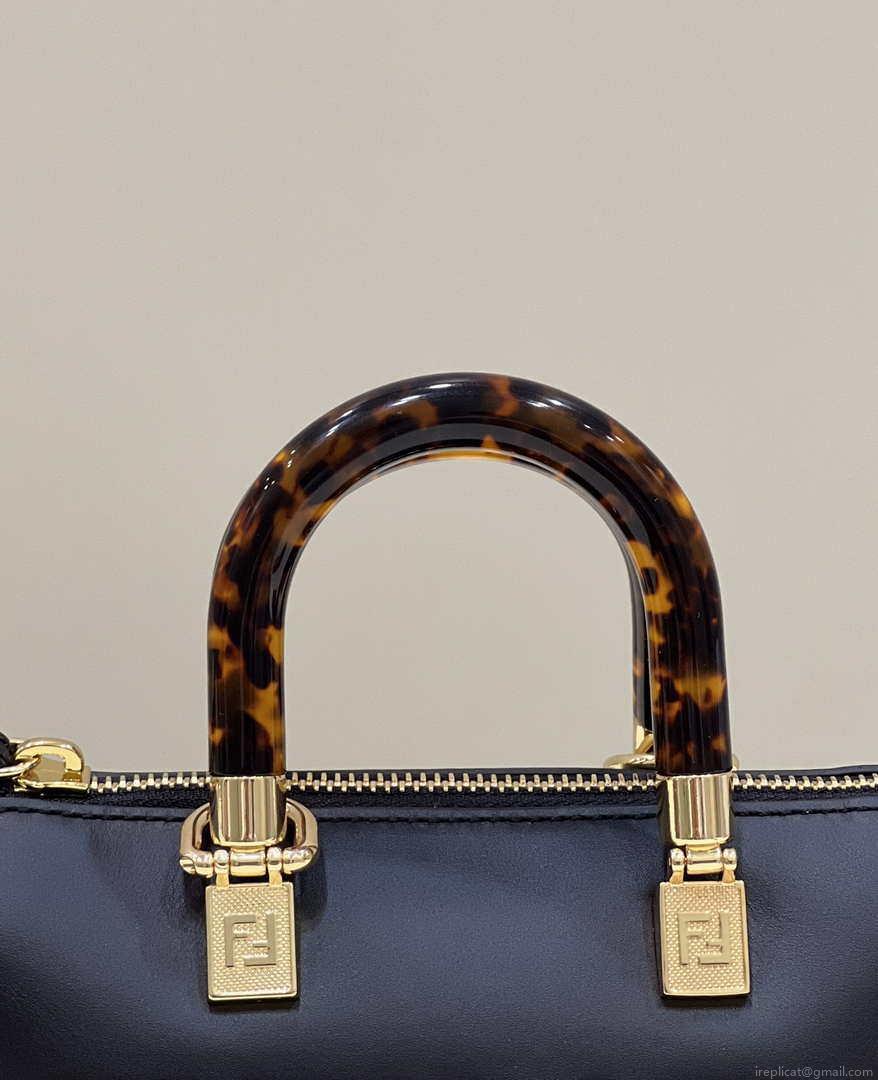 Fendi 8BS067 By The Way Mini Small Boston bag in mint Black leather