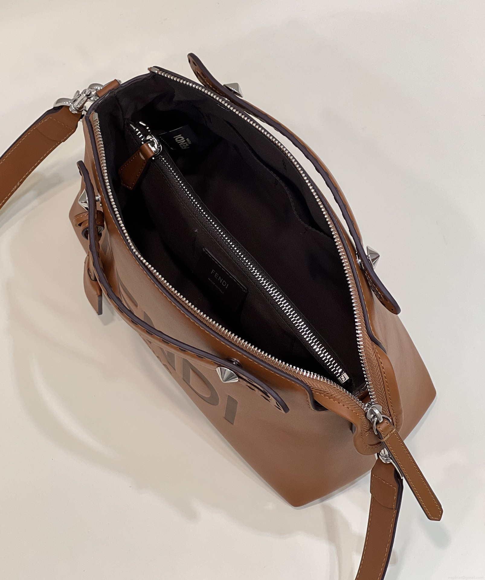 Fendi 8BL146 By The Way Medium Brown leather Boston bag