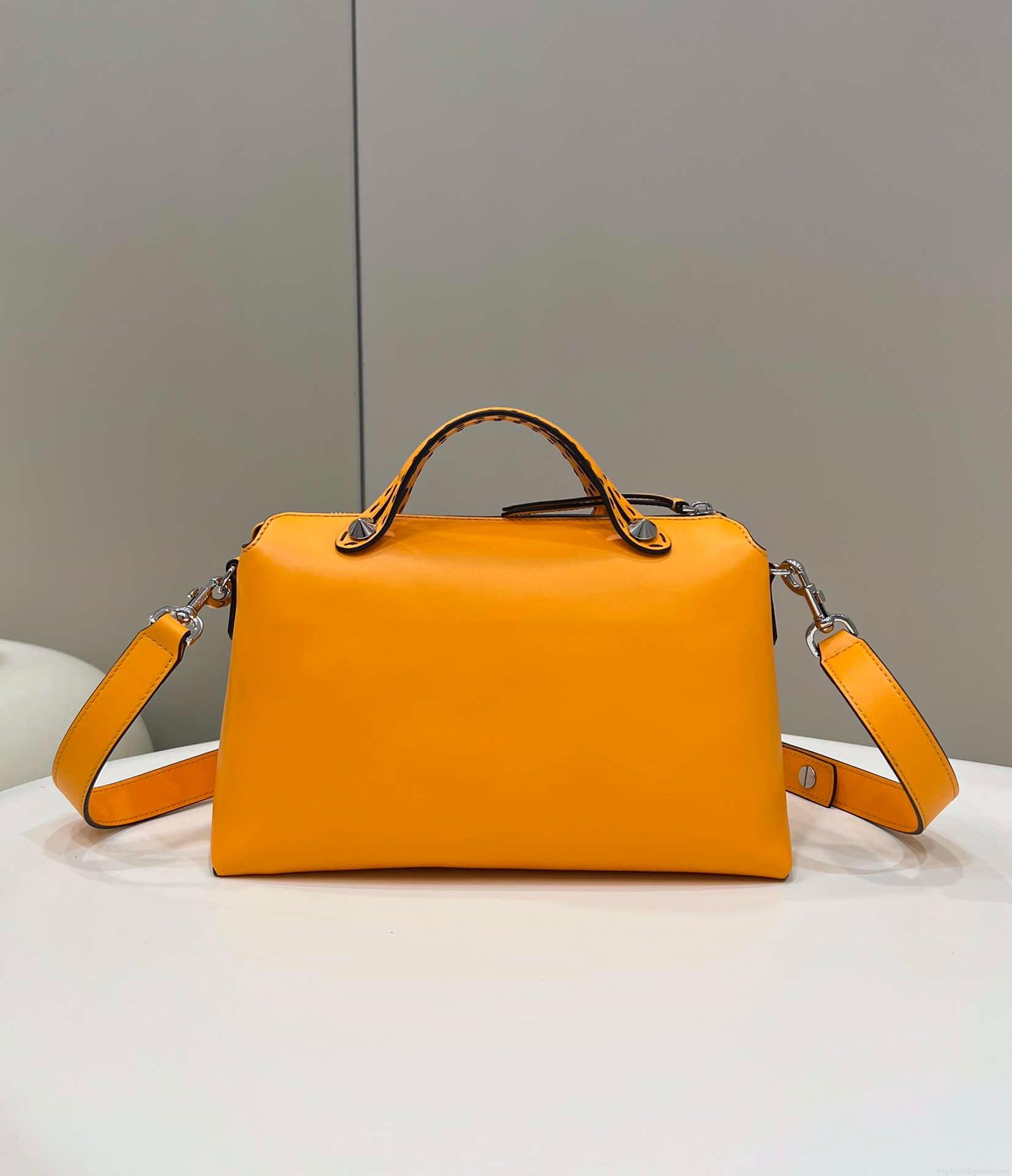 Fendi 8BL146 By The Way Medium Orange leather Boston bag