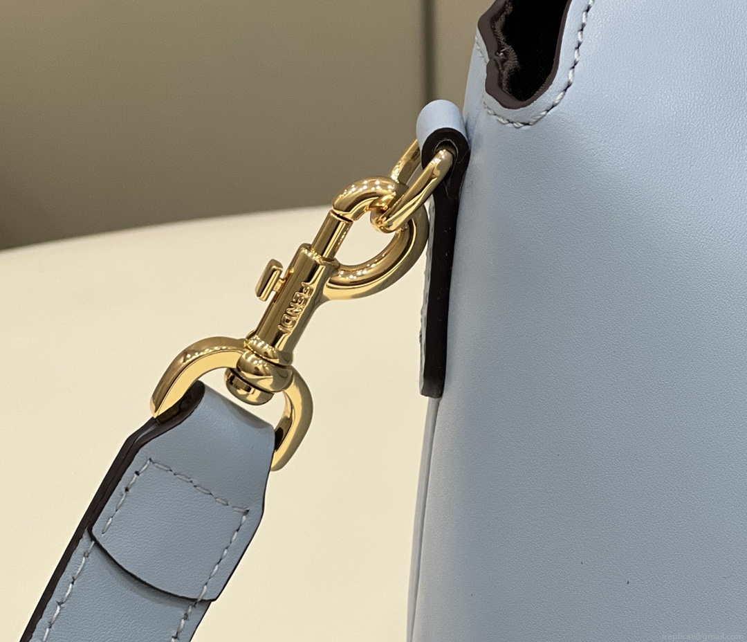 Fendi 8BL146 By The Way Medium Ligth Blue leather Boston bag