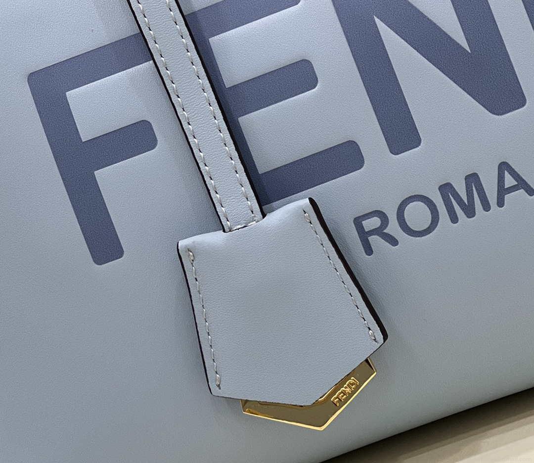 Fendi 8BL146 By The Way Medium Ligth Blue leather Boston bag