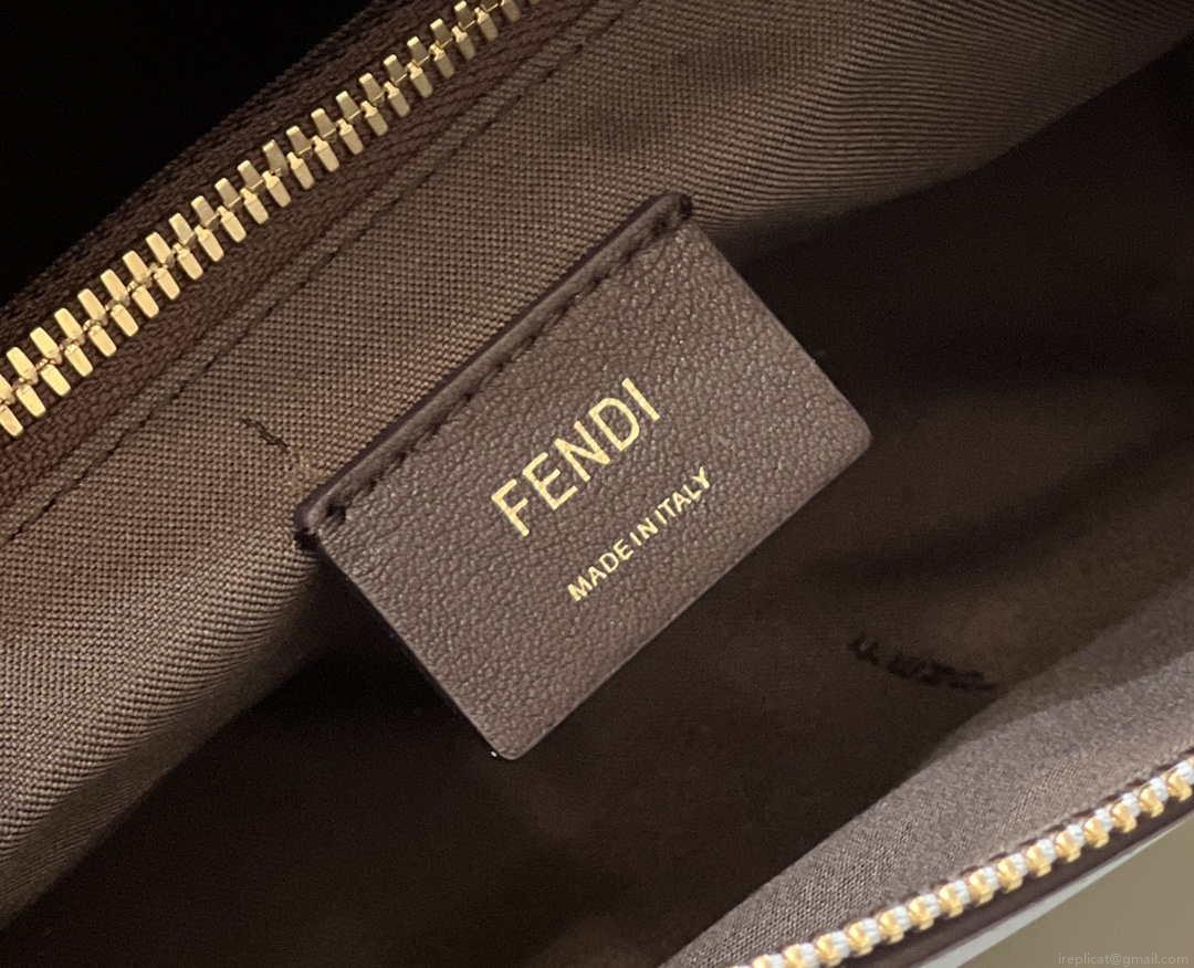 Fendi 8BL146 By The Way Medium Ligth Blue leather Boston bag