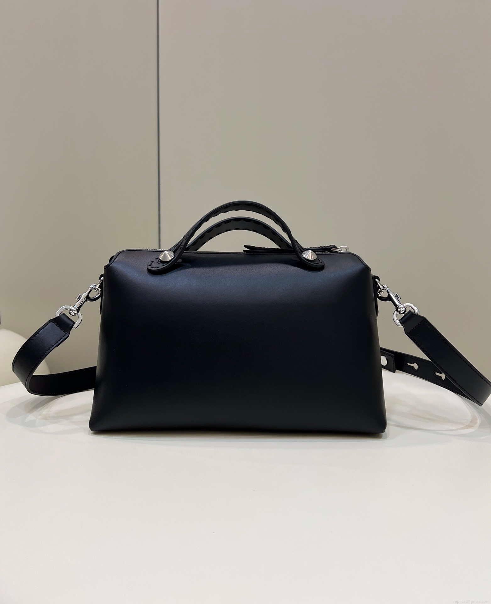 Fendi 8BL146 By The Way Medium Black leather Boston bag