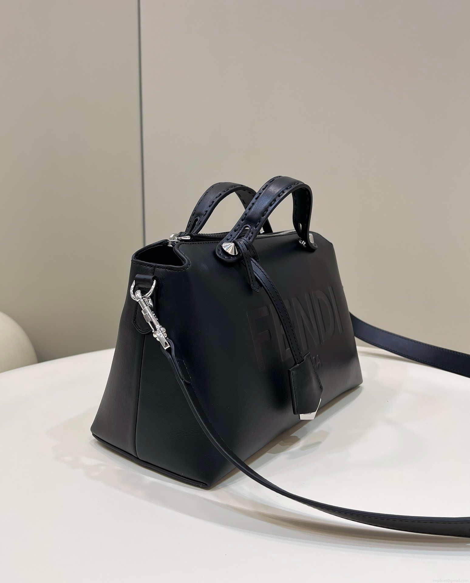 Fendi 8BL146 By The Way Medium Black leather Boston bag