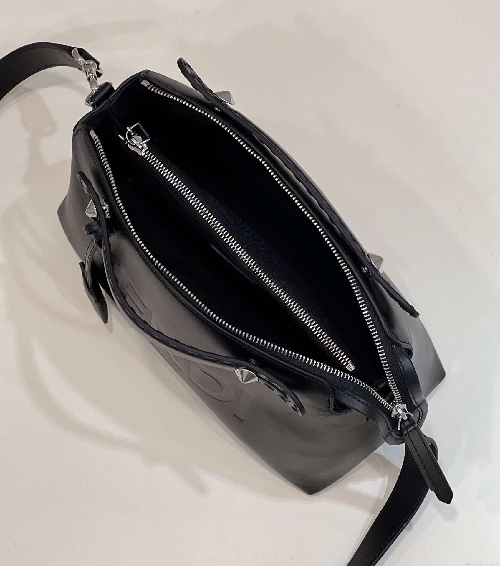 Fendi 8BL146 By The Way Medium Black leather Boston bag