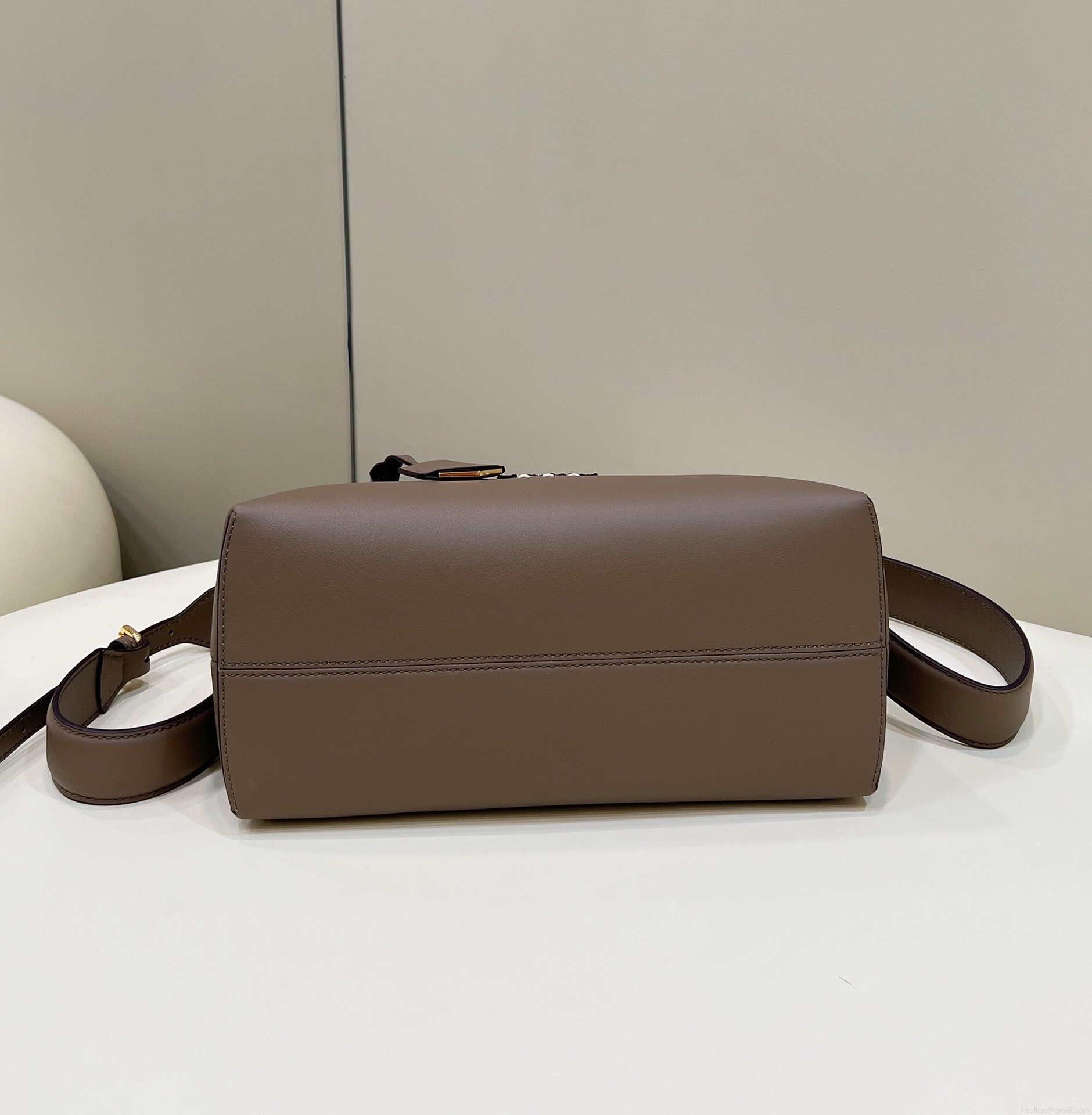 Fendi 8BL146 By The Way Medium Gray leather Boston bag
