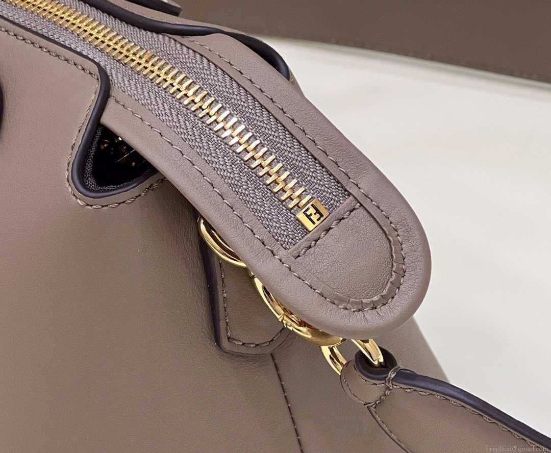 Fendi 8BL146 By The Way Medium Gray leather Boston bag