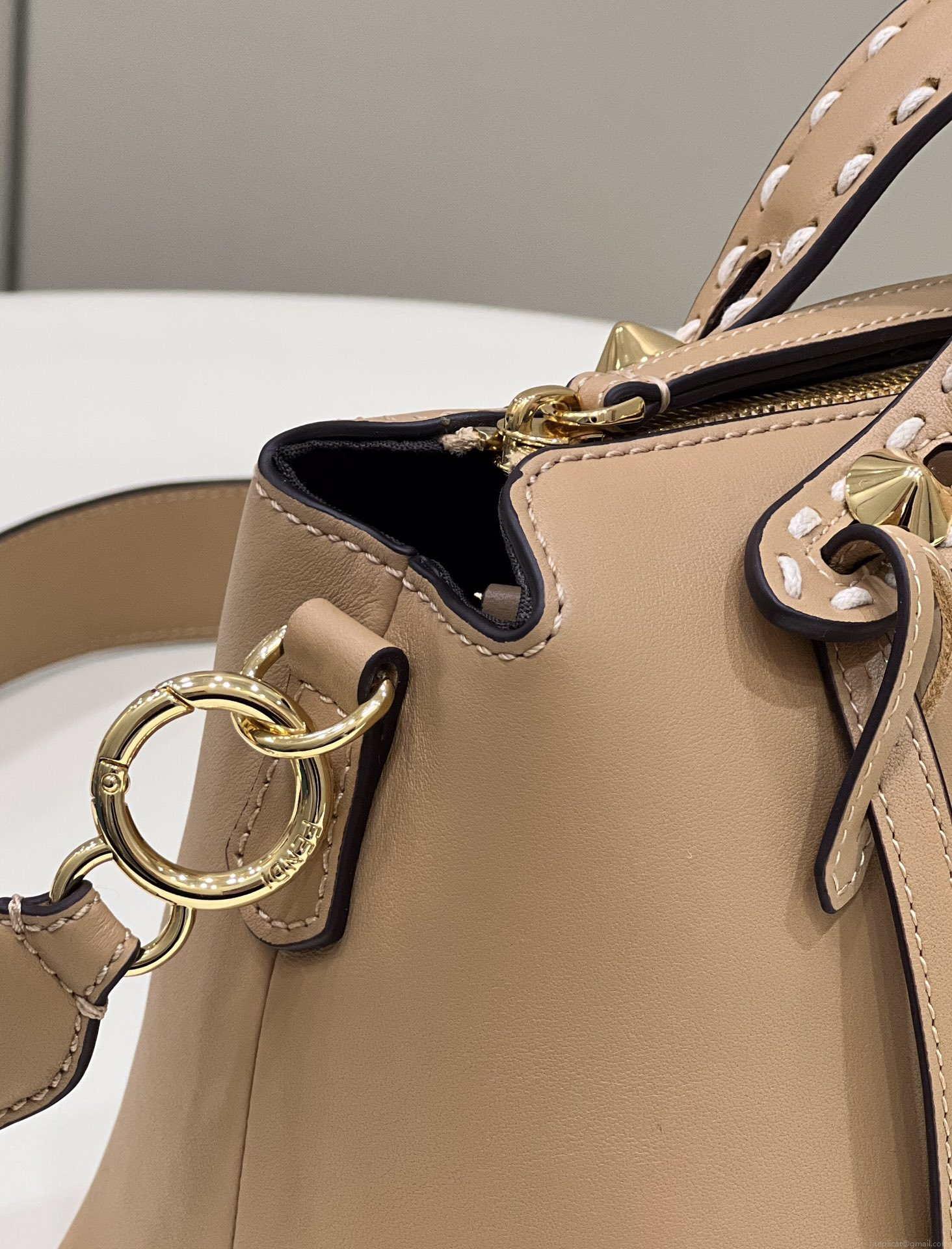 Fendi 8BL146 By The Way Medium Apricot leather Boston bag