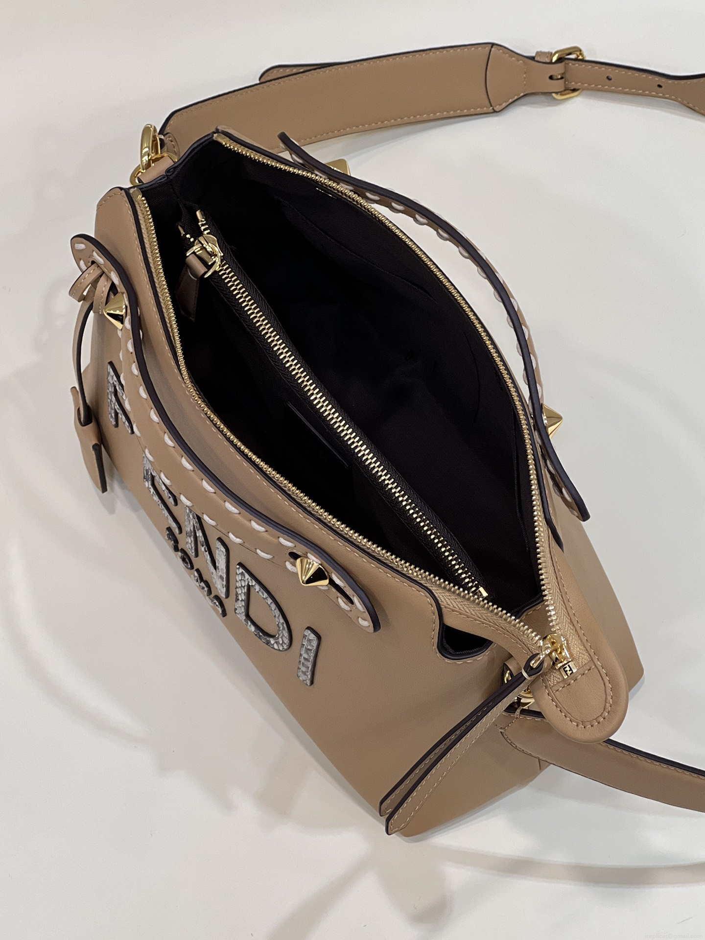 Fendi 8BL146 By The Way Medium Apricot leather Boston bag