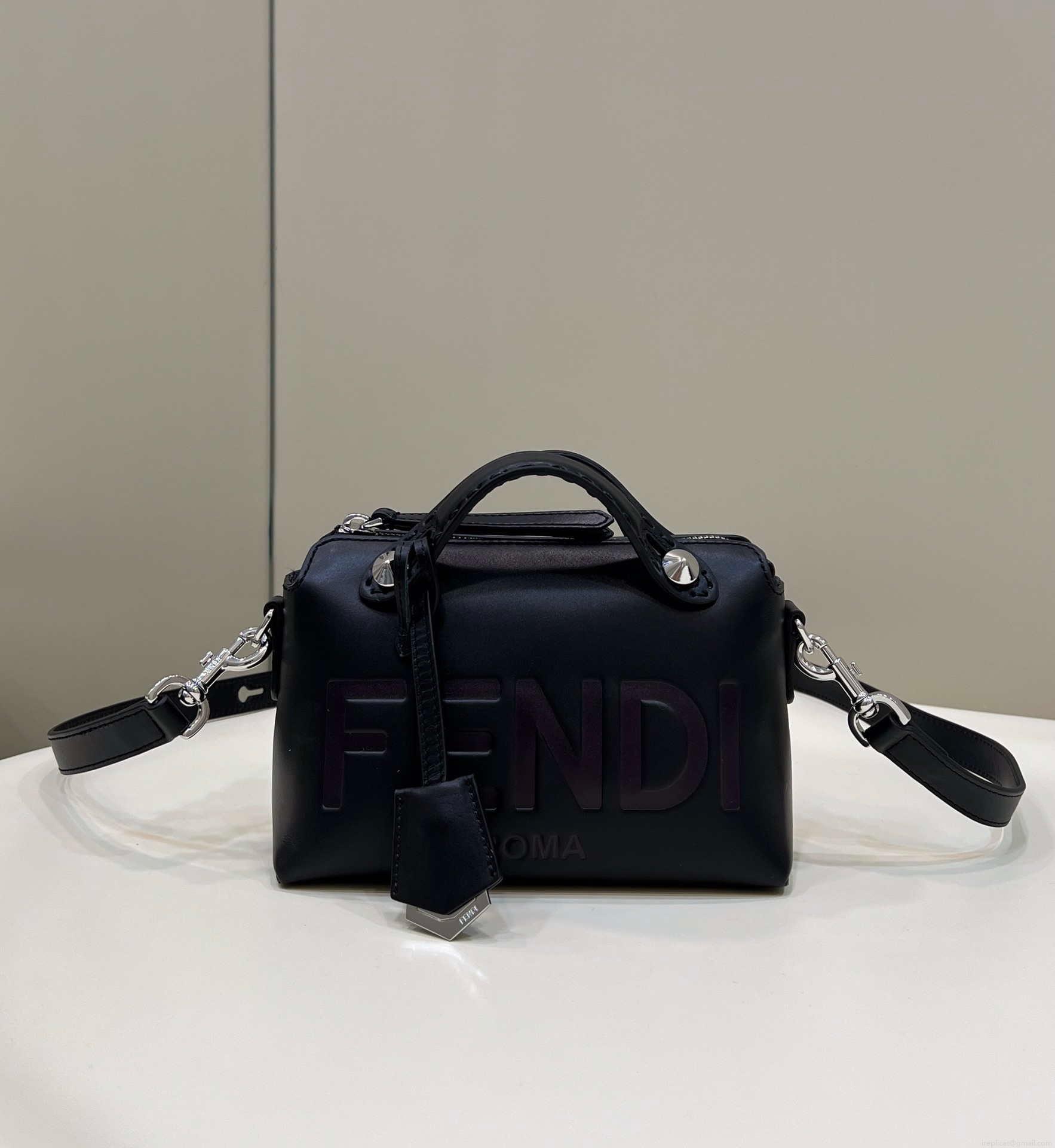 Fendi 8BL145 By The Way Mini Black leather small Boston bag