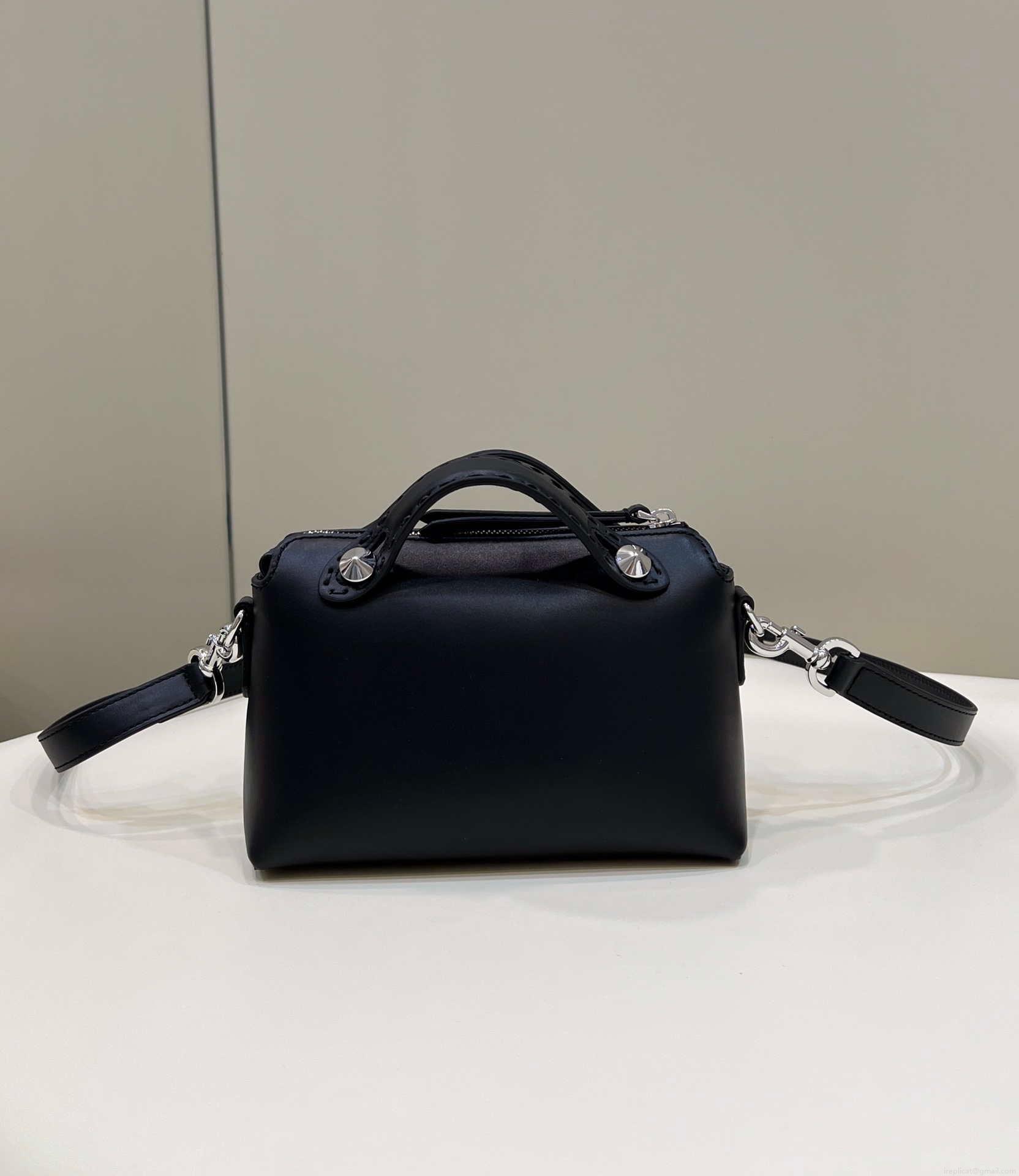 Fendi 8BL145 By The Way Mini Black leather small Boston bag