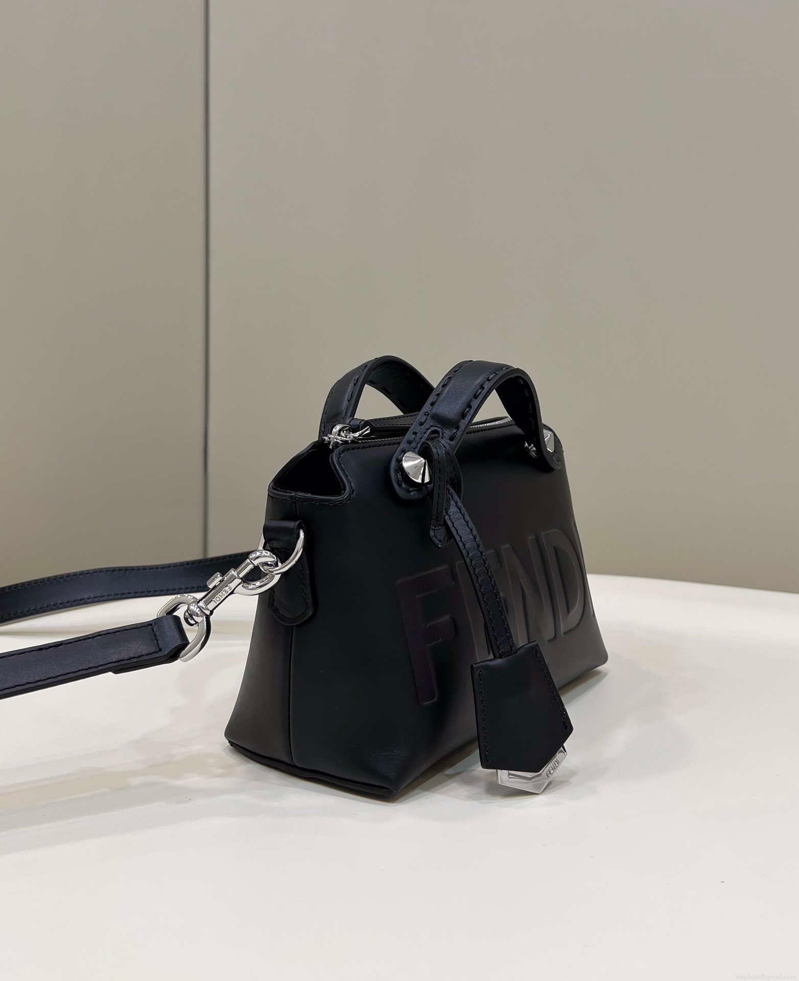 Fendi 8BL145 By The Way Mini Black leather small Boston bag