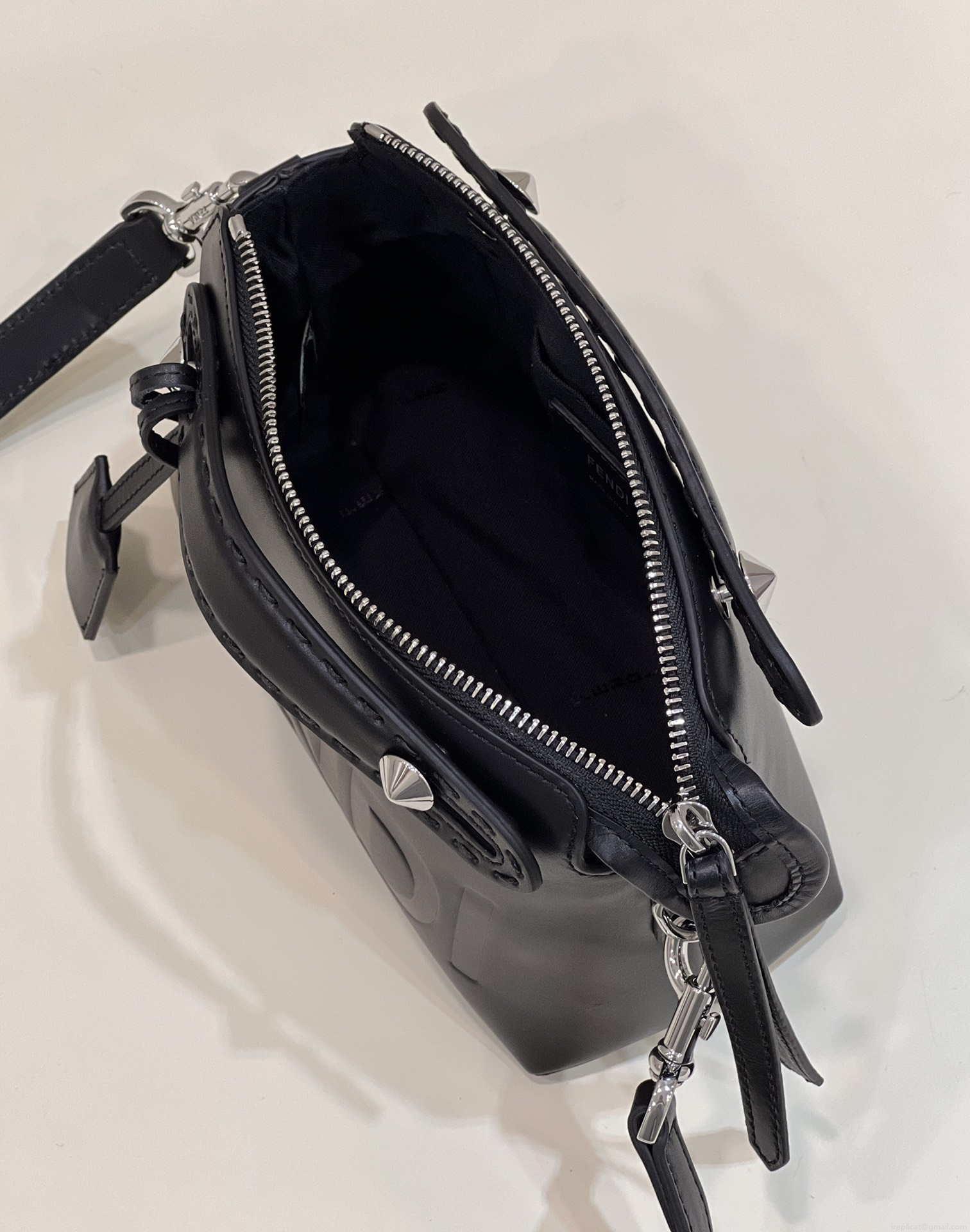 Fendi 8BL145 By The Way Mini Black leather small Boston bag