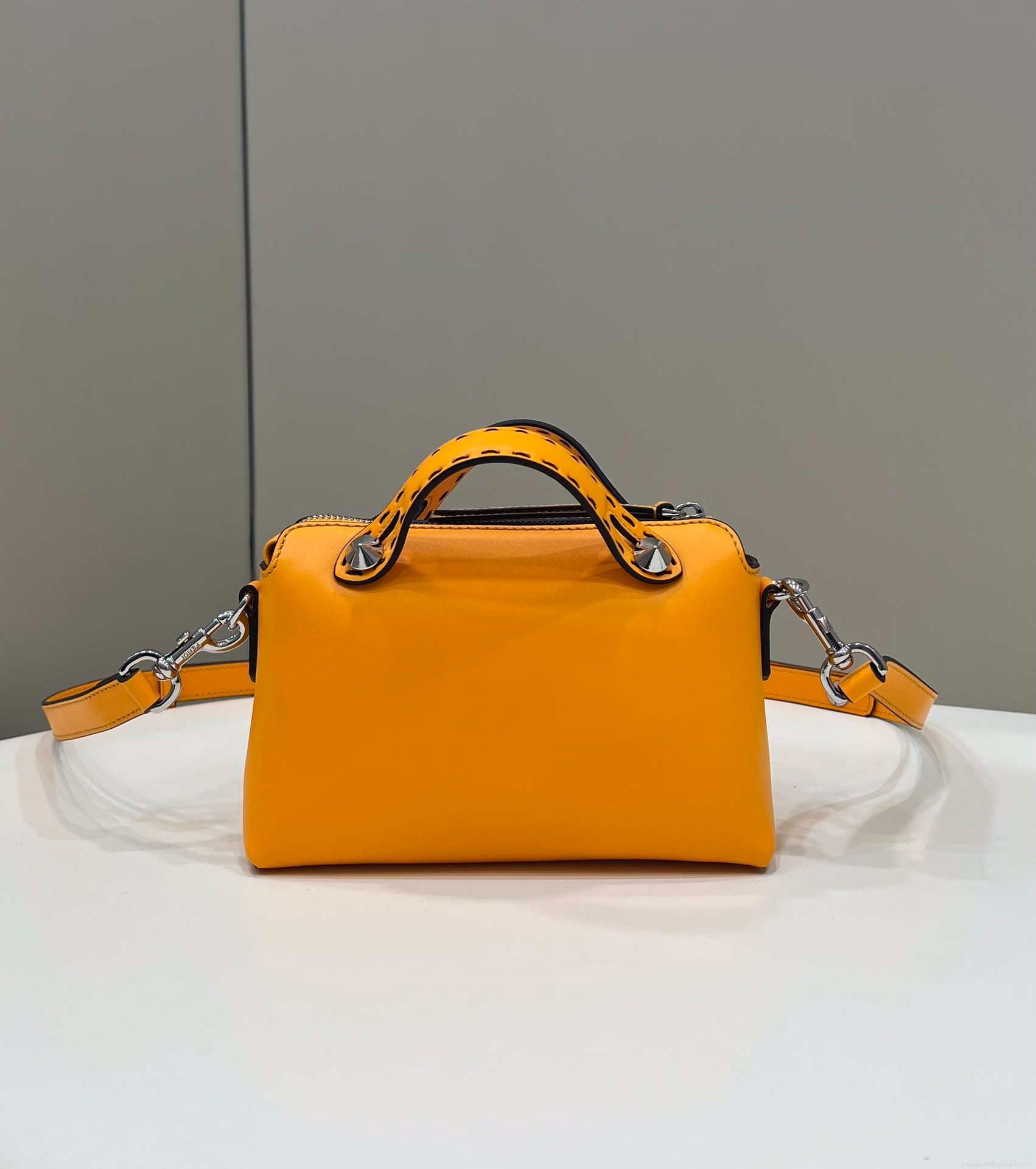 Fendi 8BL145 By The Way Mini Orange leather small Boston bag